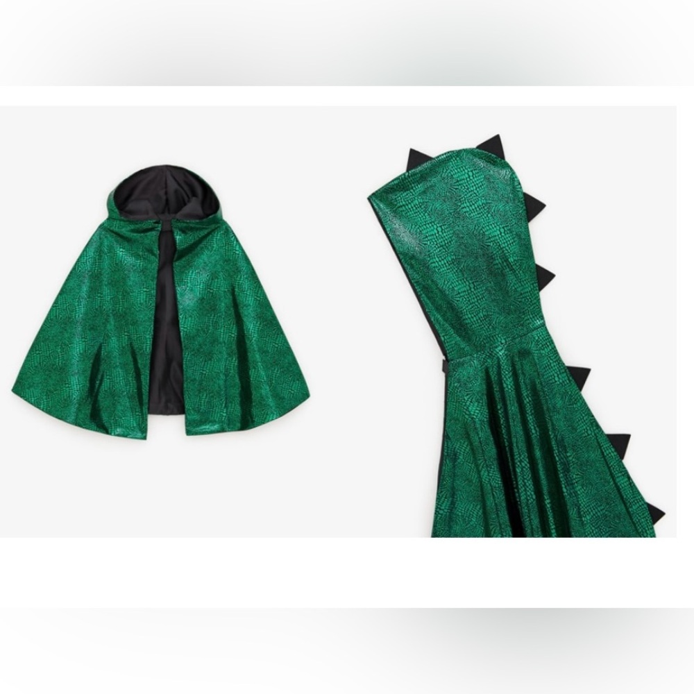 Zara Dragon-shaped cape with crest appliqué, glitter detail